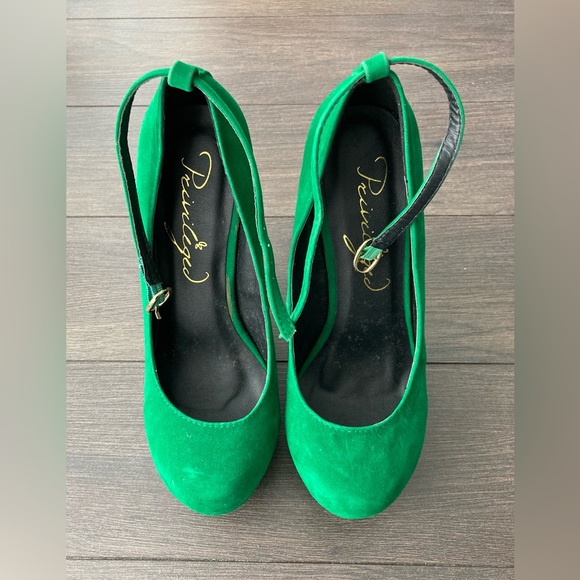 Privileged Lime Green Platform Wedges - Picture 2 of 6